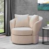 XIYUYEU Soft Fabric Swivel Barrel Accent Chair with Movable Pillow Backrests,Upholstered Swivel Living Room Chair for Living Room - 2 of 4