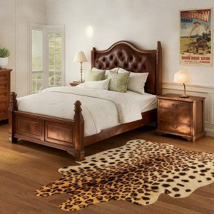 Faux Cowhide Rug 61x74.8 Inch, Western Animal Skin Carpet for Living Room Bedroom, Cowboy Cowgirl Home Decor - 1 of 4