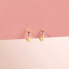 Girls' Sparkling Heart 14k Yellow Gold Hoop Earrings - In Season Jewelry - 4 of 4