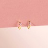 Girls' Sparkling Heart 14k Yellow Gold Hoop Earrings - In Season Jewelry - image 4 of 4