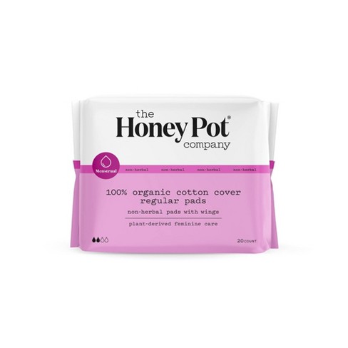 The Honey Pot Company Non-herbal Regular Pads With Wings, Organic Cotton  Cover - 20ct : Target