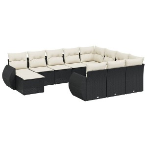 vidaXL Garden Sofa Set Black, Cream White - 1 of 4