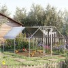 PawHut Chicken Coop Galvanized Metal Hen House Large Rabbit Hutch Poultry Cage Pen Backyard with Cover, Walk-In Pen Run - 3 of 4