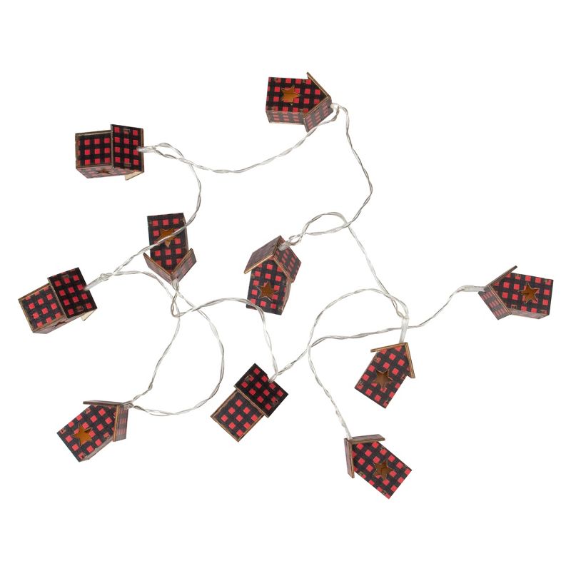 Northlight 10 Count B/O LED Warm White Plaid House Christmas Lights - 4.75' Clear Wire, 5 of 6