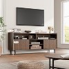 TV Stand, Entertainment Center with 2 Sliding Fluted Doors, Boho Wooden Media TV Console - 2 of 4
