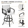 Crestlive Products Swivel Bar Stools Set of 2 Indoor Outdoor Bar Height Chairs with Sunbrella Fabric and Aluminum Frame - 4 of 4