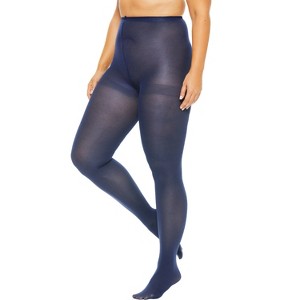 Comfort Choice Women's Plus Size 2-Pack Opaque Tights - 1 of 4