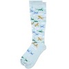 Memoi Airplanes Bamboo Blend 8-15 mmHg Graduated Compression Socks Light Blue 10-13 - 3 of 3