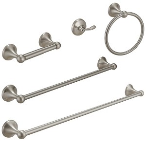 BWE 5-Piece Bath Hardware Set with 2-Towel Bars/Racks, Towel/Robe Hook, Toilet Paper Holder - 1 of 4