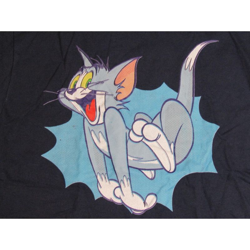 Tom & Jerry Classic Tom Cartoon Character Men's Navy Blue Graphic Tee, 2 of 4