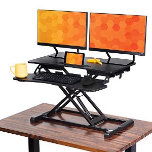 FlexPro Hero Standing Desk Converter - 32" Sit to Stand Desk with Keyboard Tray  Stand Steady - 1 of 4