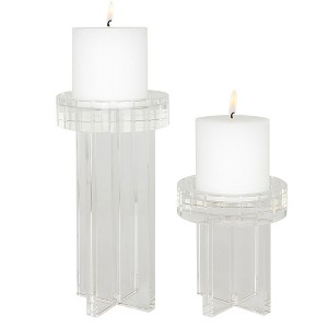 Uttermost Crystal Pillar Candleholders, Set of 2 - 1 of 4
