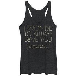 Women's CHIN UP Promise to Love You Baseball Season Racerback Tank Top - 1 of 3
