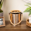 Northlight Rattan Glass Candle Lantern with Jute Handle - 7.5" - 2 of 4