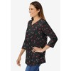 Woman Within Women's Plus Size Perfect Printed Three-Quarter Sleeve V-Neck Tee - 4 of 4