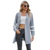 Womens Knit Sweatshirt Cardigan Stripe Color Block Open Front Lightweight Casual Cardigan - 2 of 4