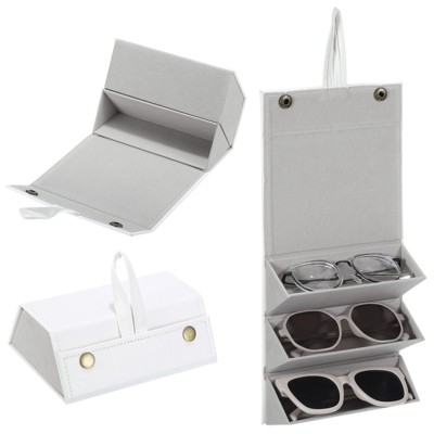 Unique Bargains Foldable 3-slot Travel Sunglasses Eyewear Organizer