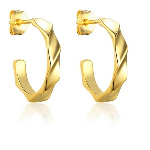 Molenia Gold Chunky Hoop Earrings for Women, 925 Sterling Silver 14K Gold Plated Huggie Earrings Jewelry Anniversary Christmas Birthday Gifts for Her - 1 of 4