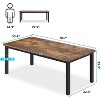 Jojoka Industrial 78.7 Inch Long Wooden Dining Table with Sturdy Metal Frame - Seats 6 Rectangular Counter for Dinner, Kitchen - 2 of 4