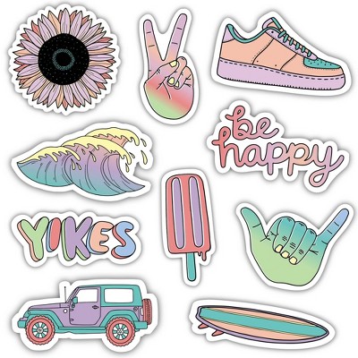 Big Moods Sunny Vibes Vsco Aesthetic Sticker Pack 5pc : Target