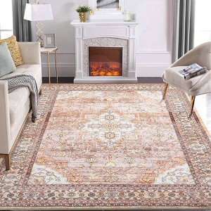 Nasitip Retro Bohemia Area Rugs for Living Room Soft Low Pile Non-Sliping, Machine Washable - 1 of 4