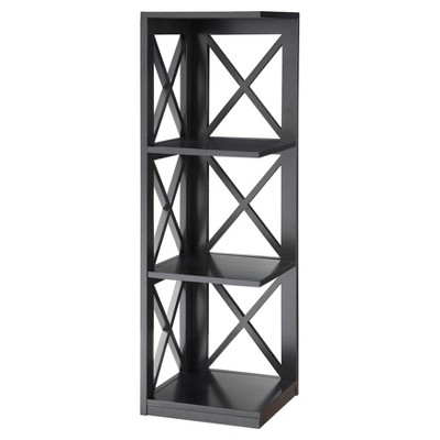 38.5" Oxford 3 Tier Corner Bookcase Black - Breighton Home