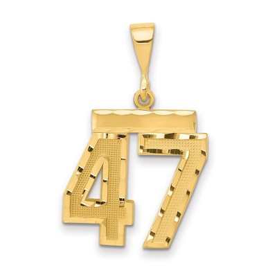 Black Bow Jewelry 14K Yellow Gold, Varsity Collection, Medium D/C Pendant Number 47