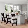 GDFStudio Gustave Modern Wooden and Fabric Upholstered 24" Swivel Counter Stool with Footrail - 3 of 4