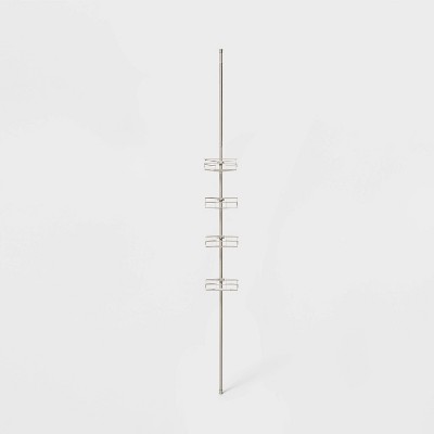 Steel Corner Tension Pole Caddy Brushed Nickel - Made By Design™