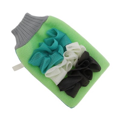 Unique Bargains Bath Flower Shower Gloves for Bathroom 8.66"x5.51" Green 1 Pc