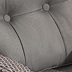 gray cushion/brown wicker
