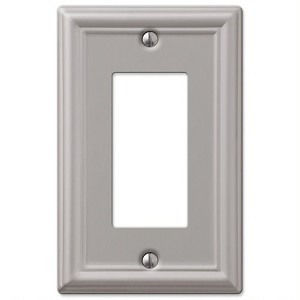 Amerelle Chelsea Brushed Nickel 1 gang Stamped Steel Decorator Wall Plate 1 pk - 1 of 1