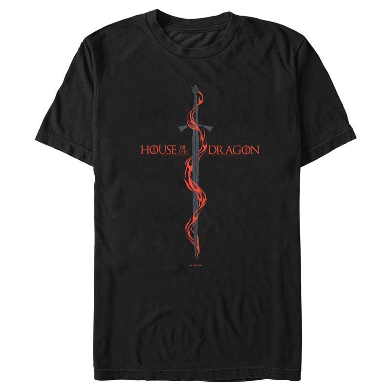 Men's Game of Thrones: House of the Dragon Red Sword Logo T-Shirt, 1 of 6