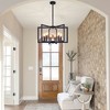 DAKAFUL 6-Light 21.7'' Square / Rectangle Candle-Style Geometric Chandelier for Dining Room, Kitchen or Hallway - Black - 2 of 4