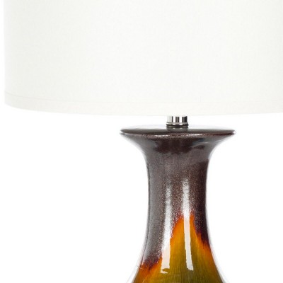 Georgia Reactive Blue Ceramic Table Lamp with White Shade