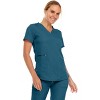 MediChic Women's V-Neck Scrub Set Straight Leg Six Pocket Cargo Scrub Pants with 4-Way Stretch Scrubs Sets - 4 of 4