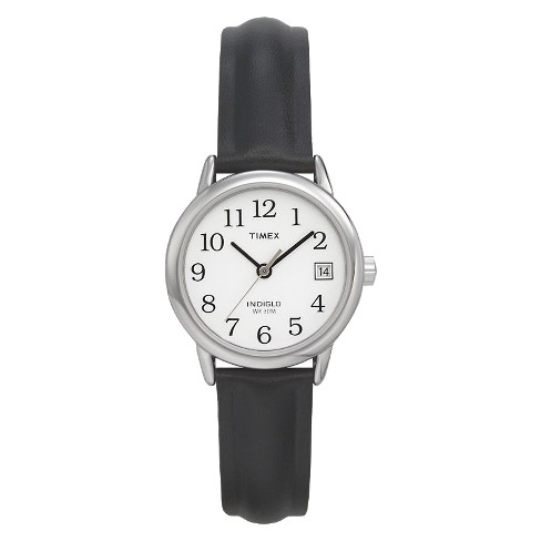 Timex black 2025 leather watch