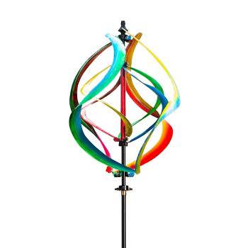 Evergreen 89"H Misting Wind Spinner, Multicolor Helix- Fade and Weather Resistant Outdoor Decor for Homes, Yards and Gardens