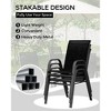 4-piece outdoor stackable dining chairs set, high back patio stacking chairs, metal frame patio chairs for yard, patio - 3 of 4