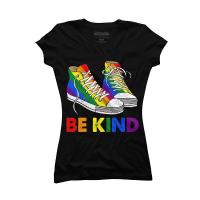 Adult Design By Humans Be Kind Sneakers LGBTQIA PrideBy Legato Tendo T-Shirt