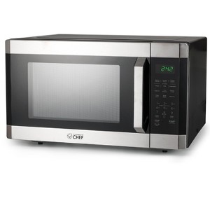 Commercial Chef 1.6 Cu. Ft. Countertop Microwave Oven, Touch Controls with Digital Display, 1100W, 13.6 Turntable, Push Button Door - 1 of 4