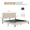 FURNIinspire Beds 79inch Modern King Size Bed Frame, Simple Large Bed with Bandaged Headboard, Bedroom Furniture, Beige, 79.92"*75.98"*45.28" - 3 of 4