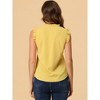 INSPIRE CHIC Women's Ruffled Sleeveless Work Business Vintage Blouses - 4 of 4