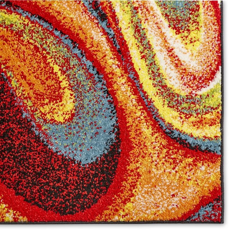 Home Dynamix Splash Adja Contemporary Abstract Swirl Area Rug, Red/Blue, 7'10"x10'2", 2 of 3