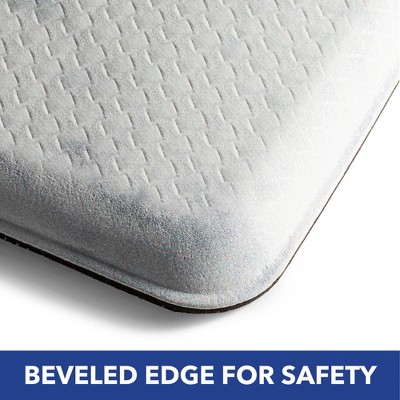 Cozy Living Gray and Yellow Eucalyptus Floral Anti-Fatigue Kitchen Mat