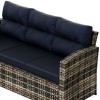 WestinTrends 2-Piece PE Rattan Wicker Outdoor Sofa with Cushions Side Table Set - 4 of 4