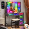 Vlsrka RGB Vanity Desk with Sliding Mirror and LED Lights - 2 of 3