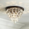 Vienna Full Spectrum Lorraine Modern Ceiling Light Flush Mount Fixture 12 1/2" Wide Bronze Crystal Drops Shade for Bedroom Kitchen Living Room Hallway - 2 of 4