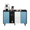 Sideboard Buffet Cabinet Black Storage Red Drawer Doors Modern Coffee Bar Accent Kitchen Dining Room Living Room - 3 of 4