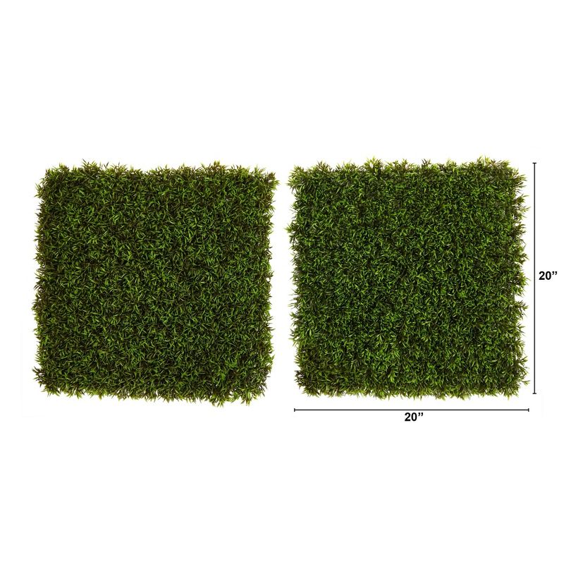 Nearly Natural 20-in Mini Pordocarpus Artificial Wall Mat (Indoor/Outdoor) (Set of 2), 2 of 9
